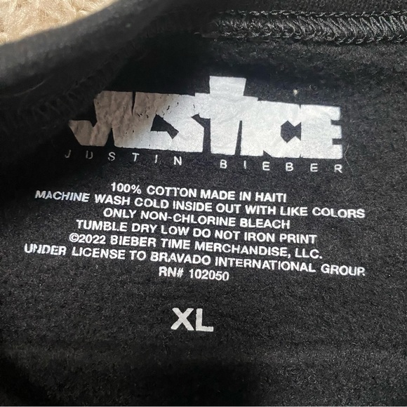 Justin Bieber 2022 Justice Tour crewneck Sweatshirt merch adult XL - Picture 2 of 3
